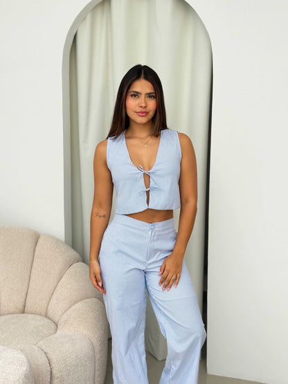 Set Blusa Pant Rayas