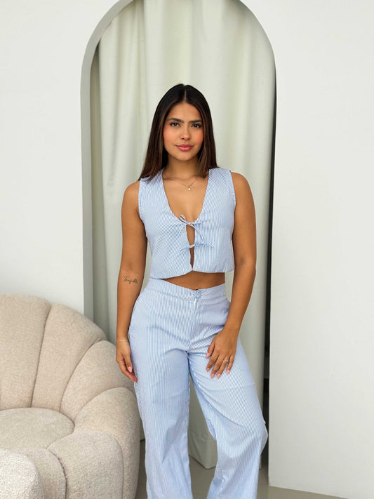 Set Blusa Pant Rayas