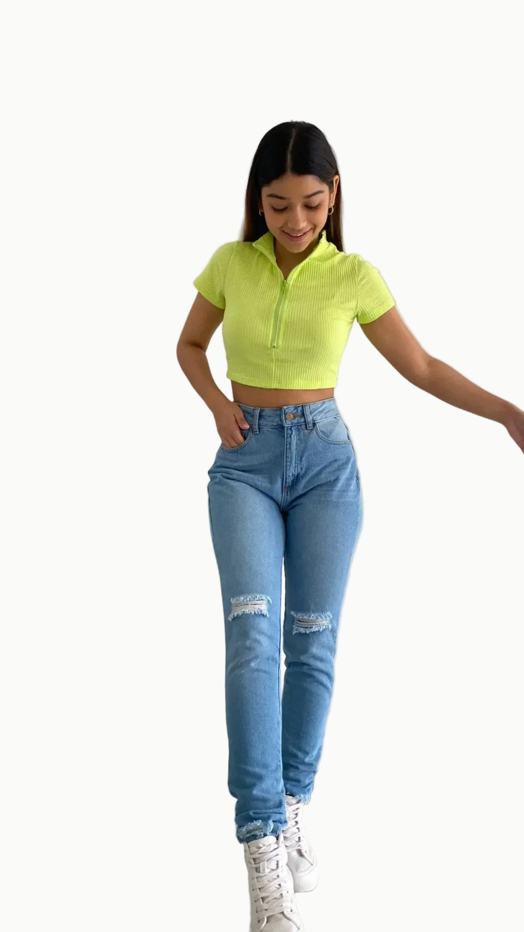 Mom Jean Visos rodilla bota - Vacchi