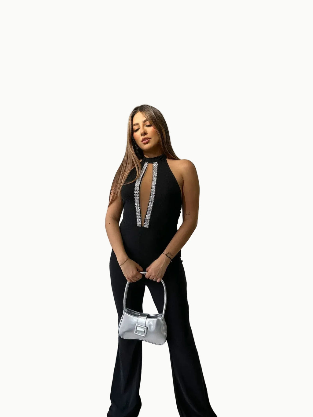 Enterizo Cuello Abert Detalle Brillo - Vacchi