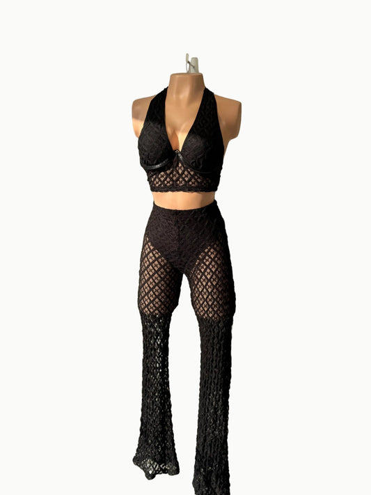Set Pantalon playero encaje