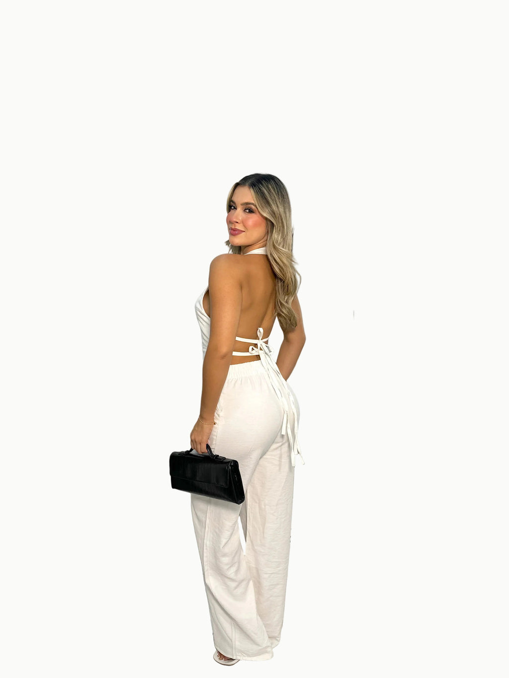 Set pant encauchado top amarres