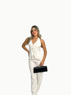 Set pant encauchado top amarres