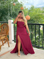 Vestido largo cuello isabela