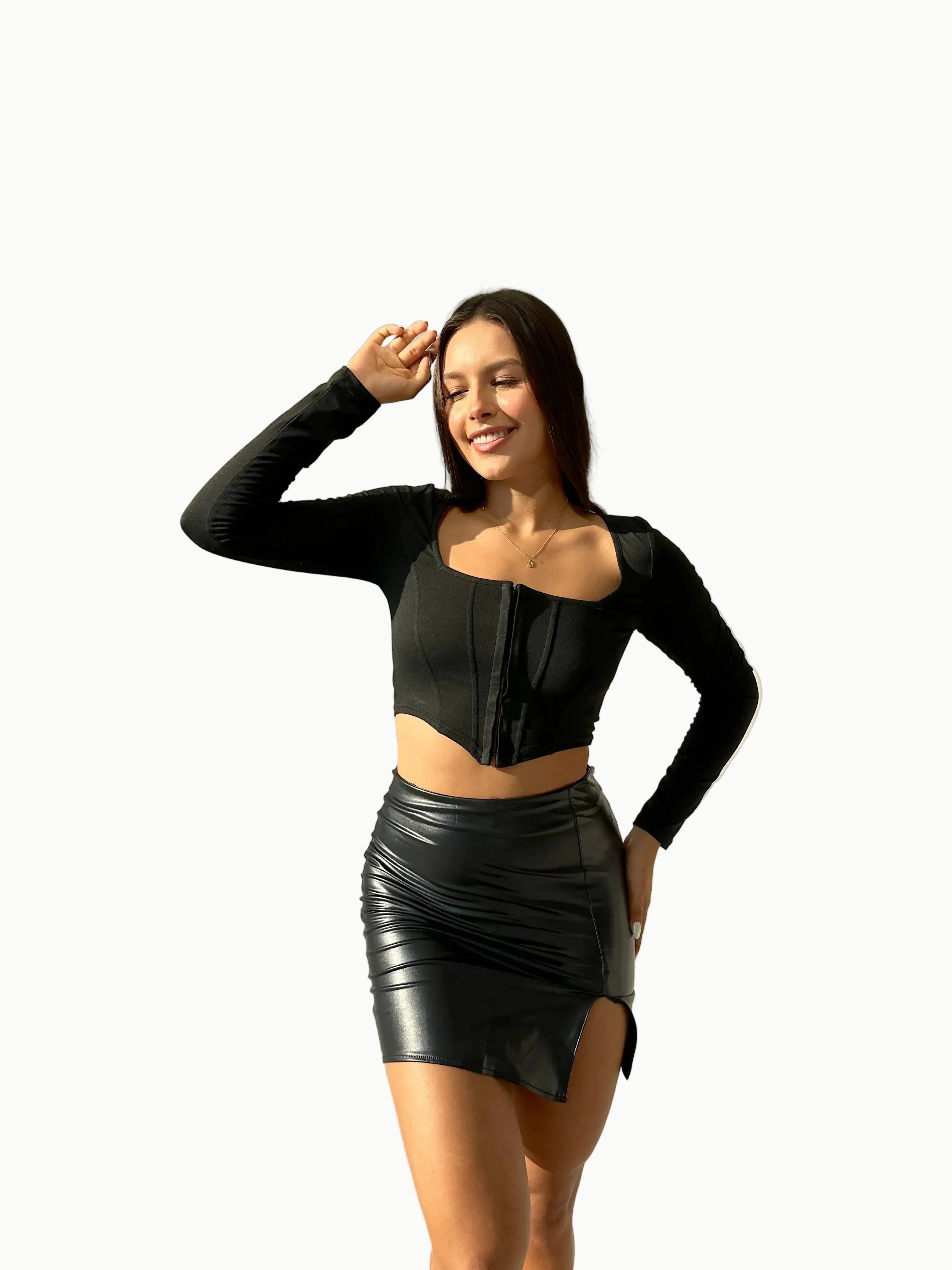 Falda Cuerina Abert - Vacchi