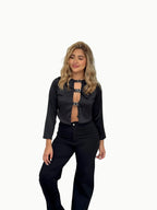 Blusa manga larga hebillas satin - Vacchi