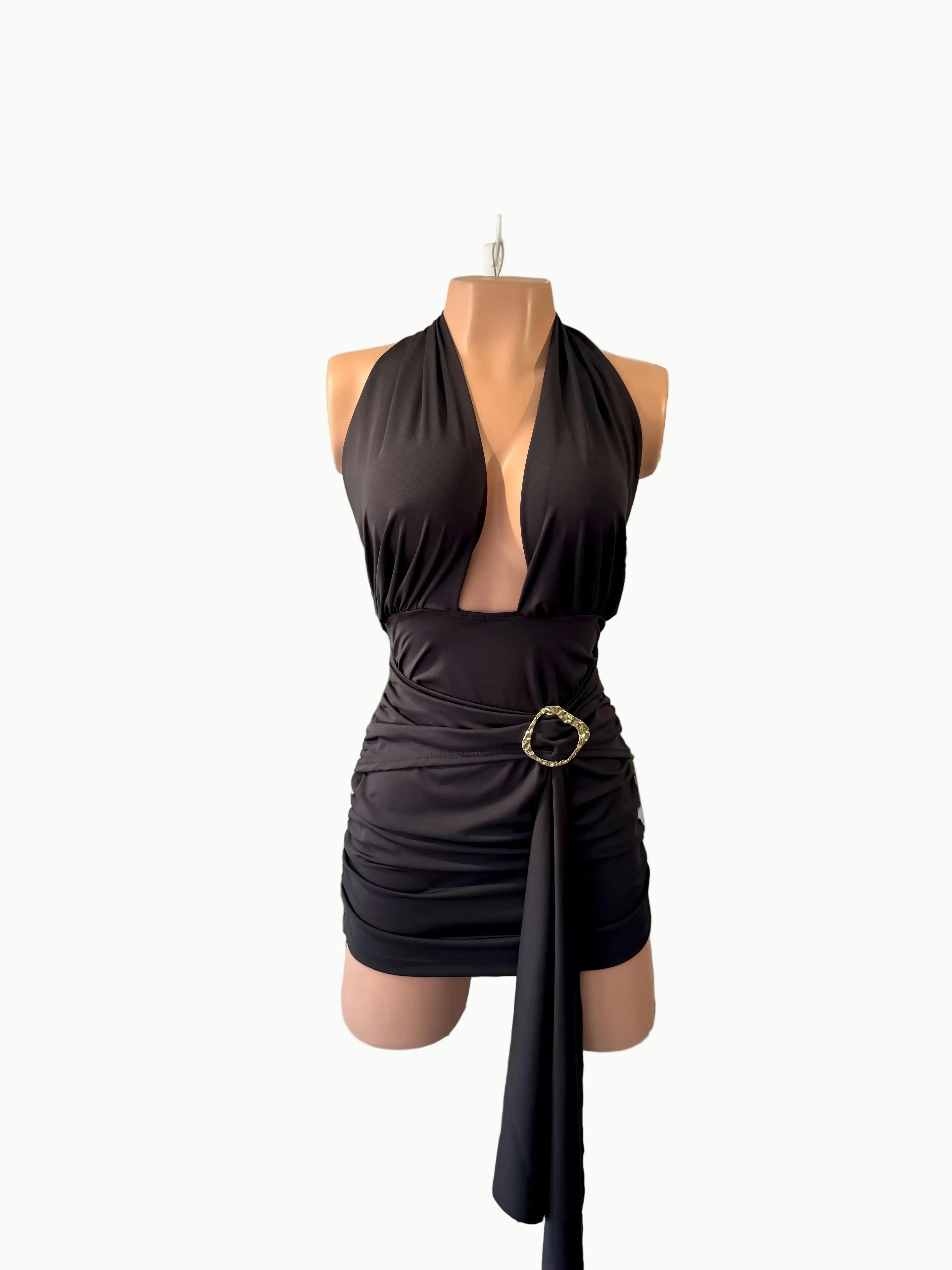 Vestido corto hebilla tira