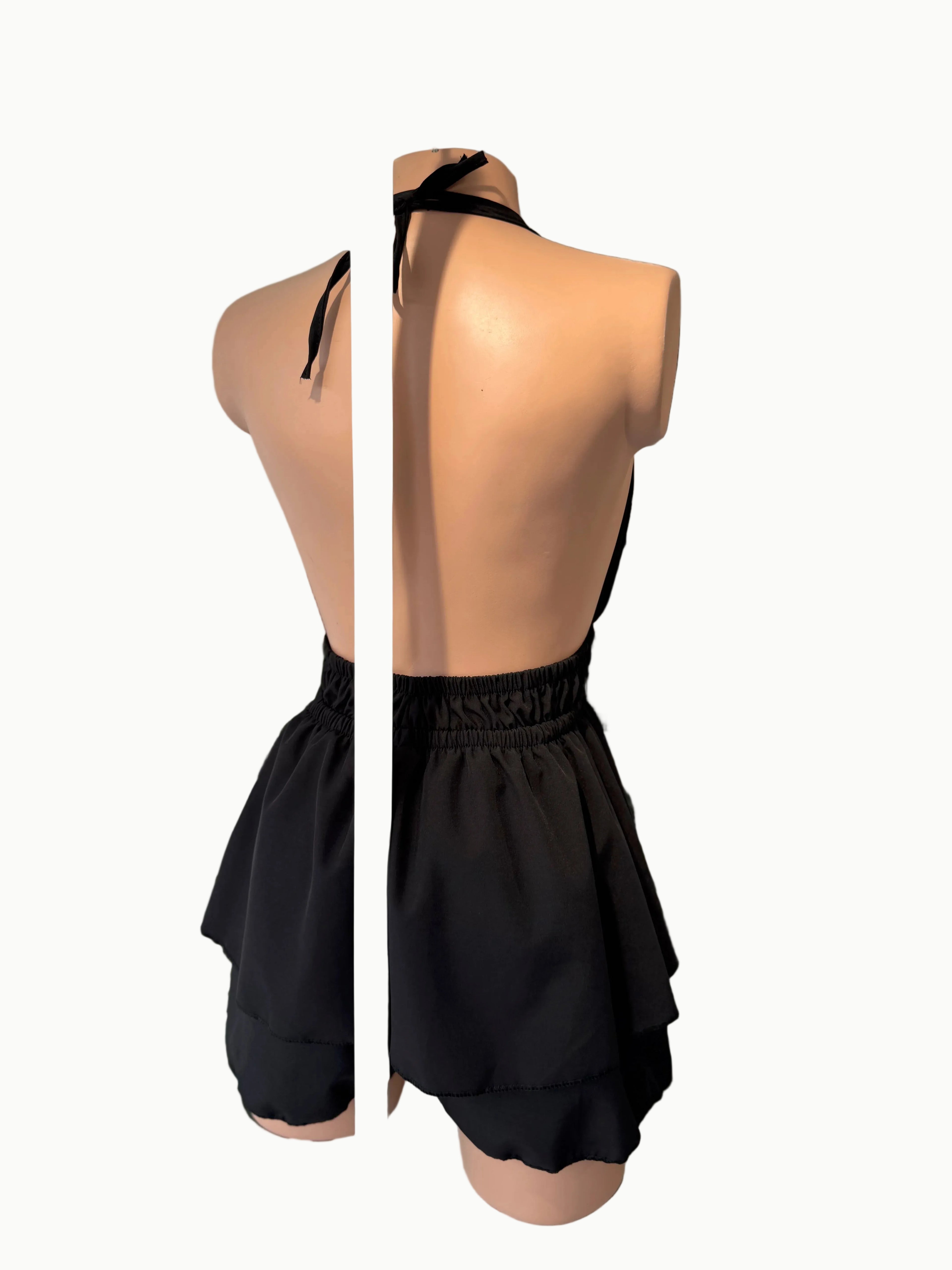 Enterizo corto golas espalda