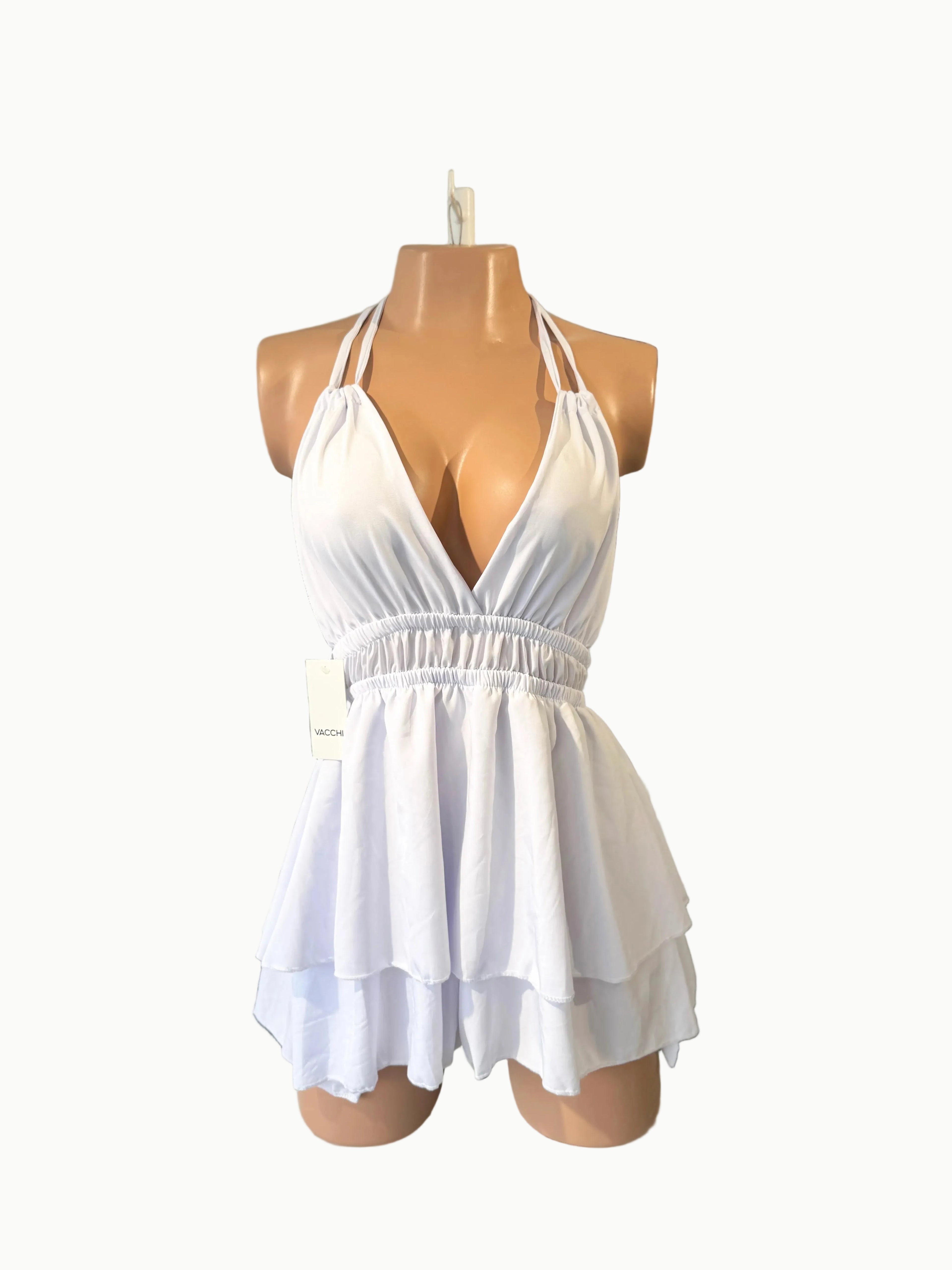 Enterizo corto golas espalda