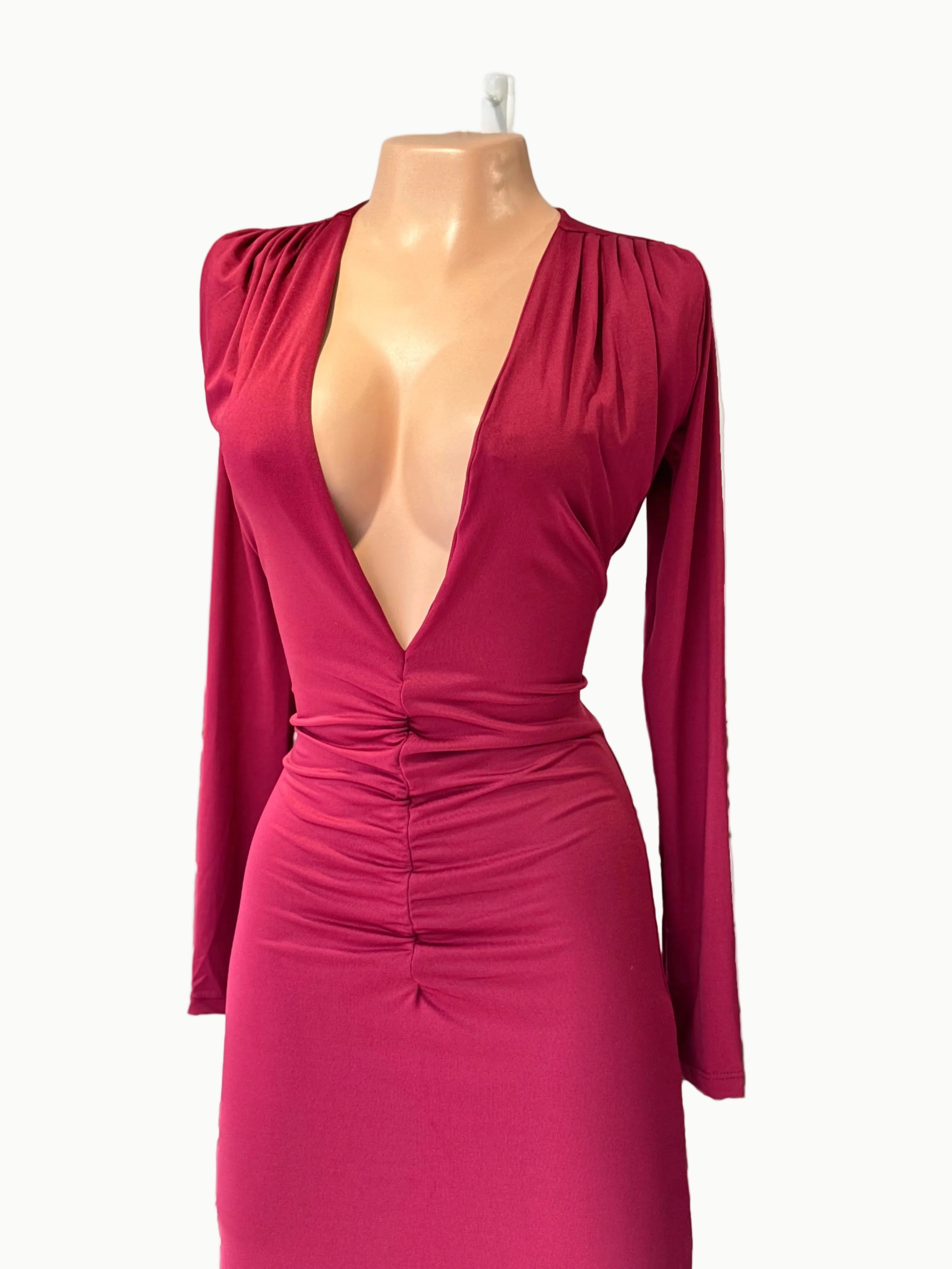 Vestido largo Manga L recogido