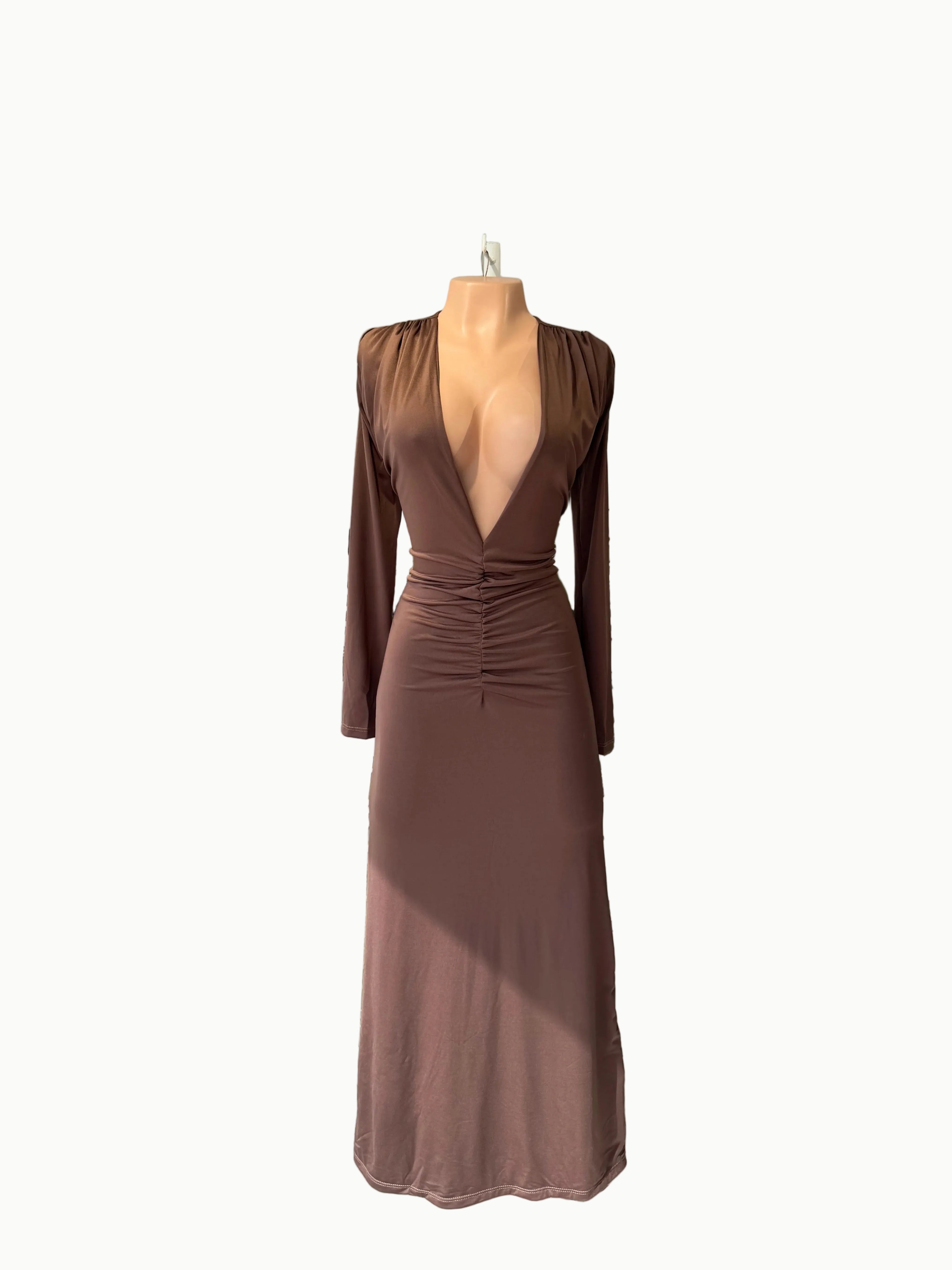 Vestido largo Manga L recogido