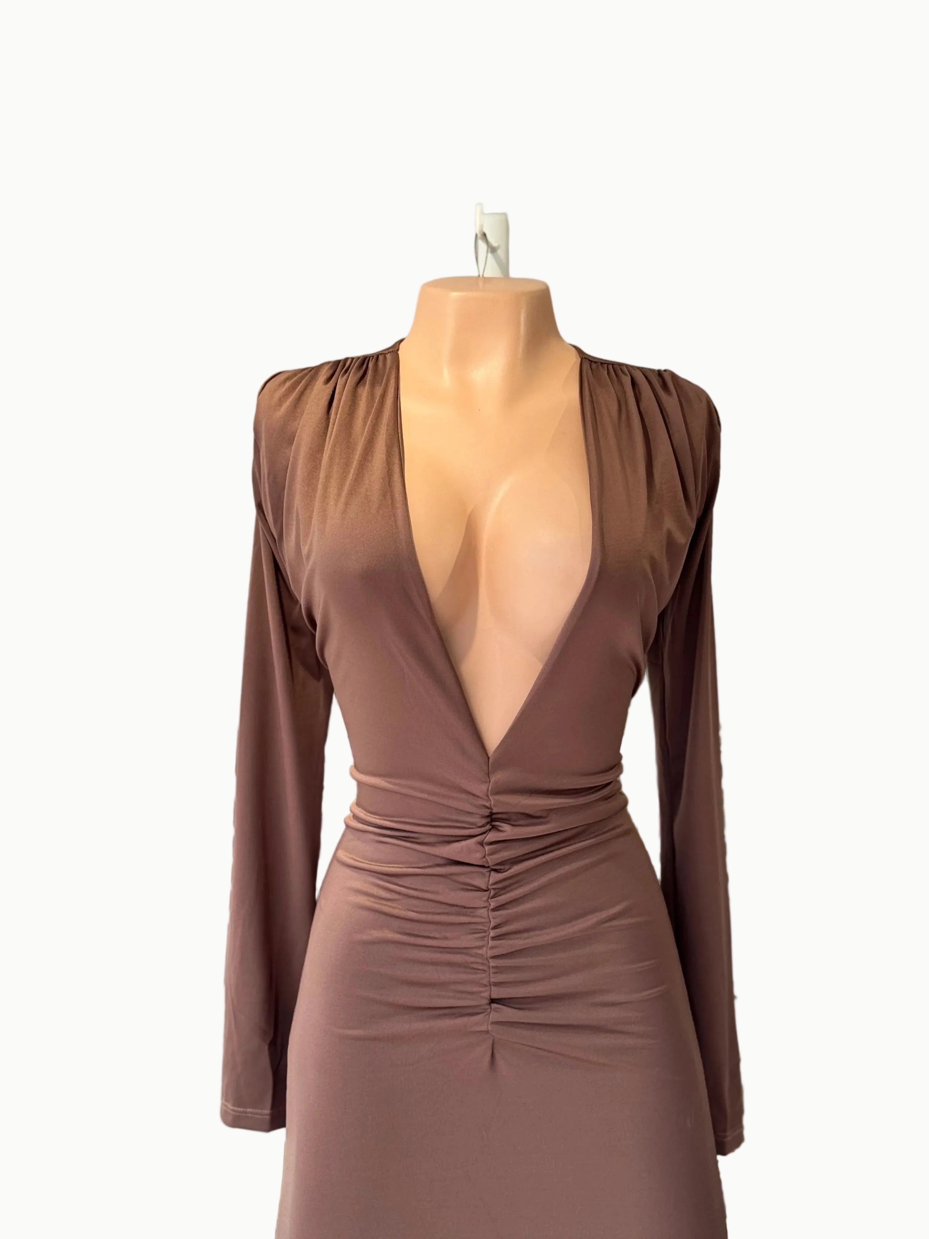 Vestido largo Manga L recogido