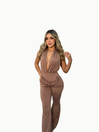 Enterizo largo cuello drap