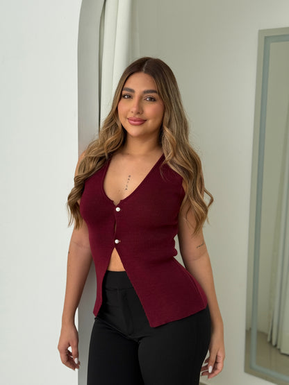 Chaleco Tejido Largo