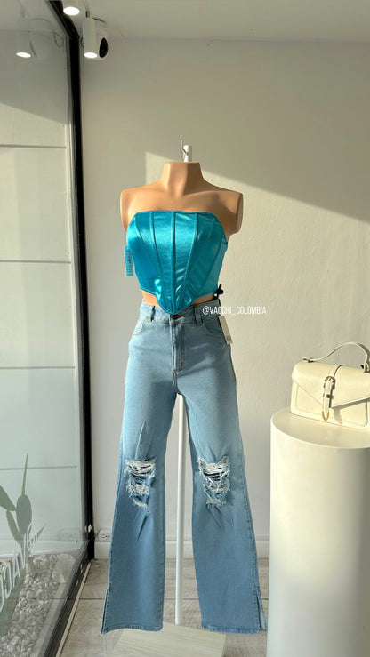 Flare Semi-Strech Rotos Bota Abert