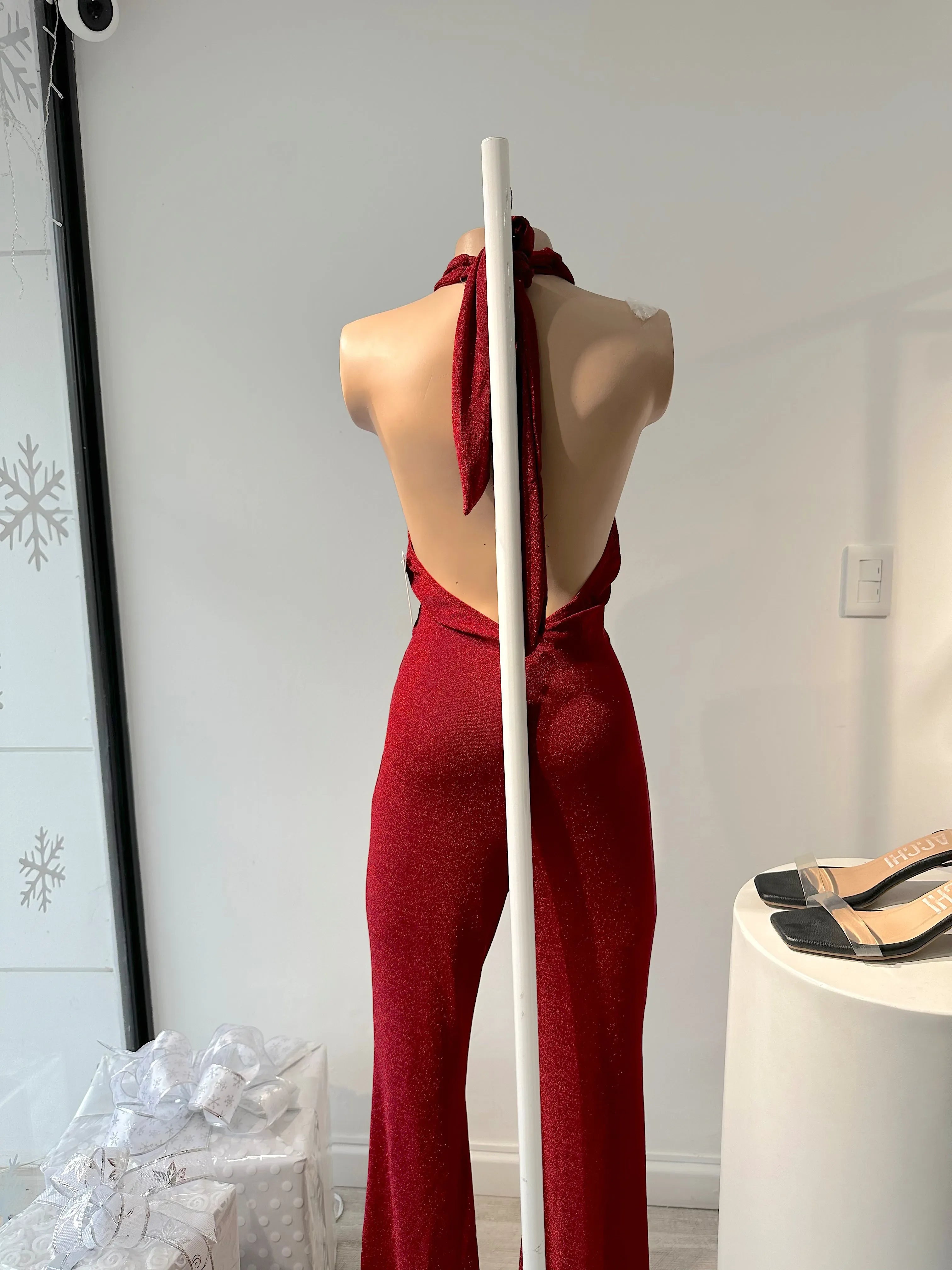 Enterizo Cuello Abert Detalle Brillo - Vacchi