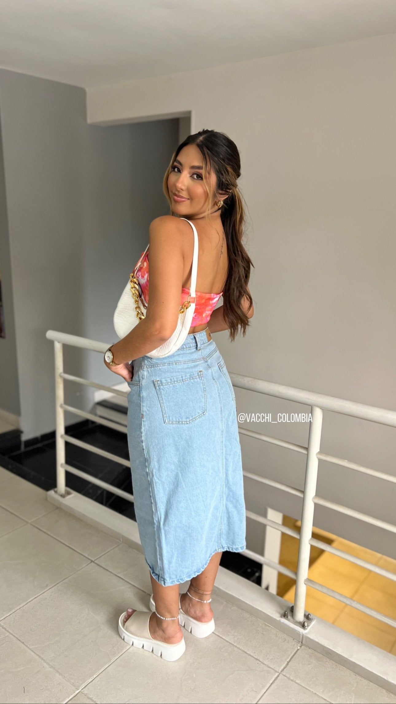 Falda Jean Larga Abert