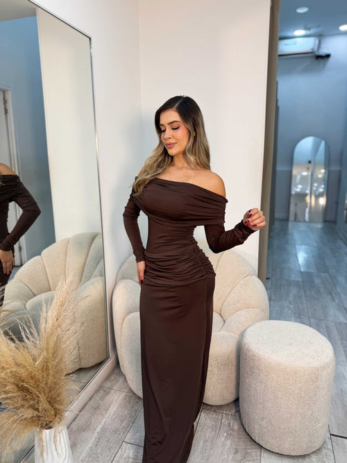 Vestido Bandeja Detalle Cintura Manga Larga