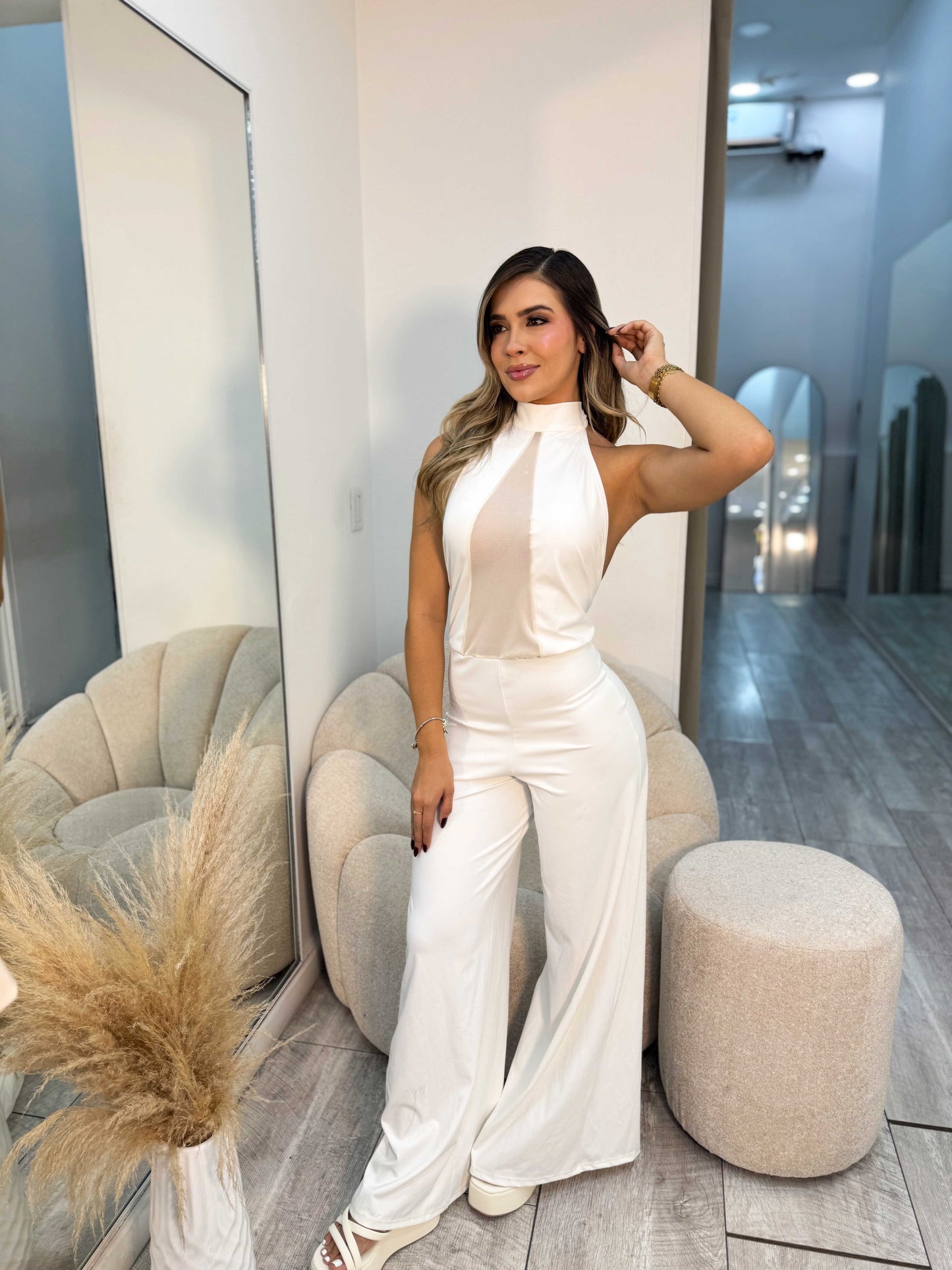 Enterizo Espalda Escote Malla