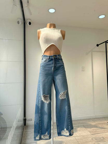 Wide Leg Rotos Oscur