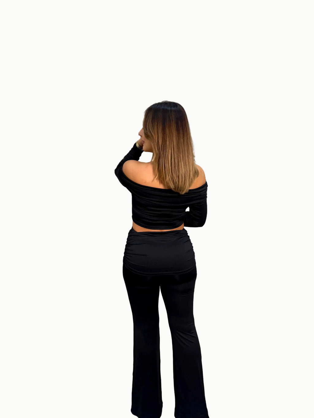 Set  top bandeja y pant detalle fruncido