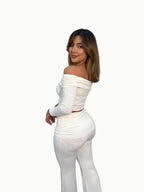 Set  top bandeja y pant detalle fruncido