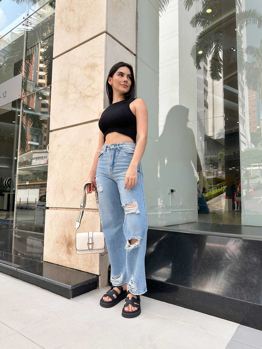 Wide Leg Rotos Claro