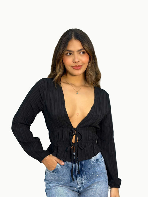 Blusa amarre manga L galleta - Vacchi