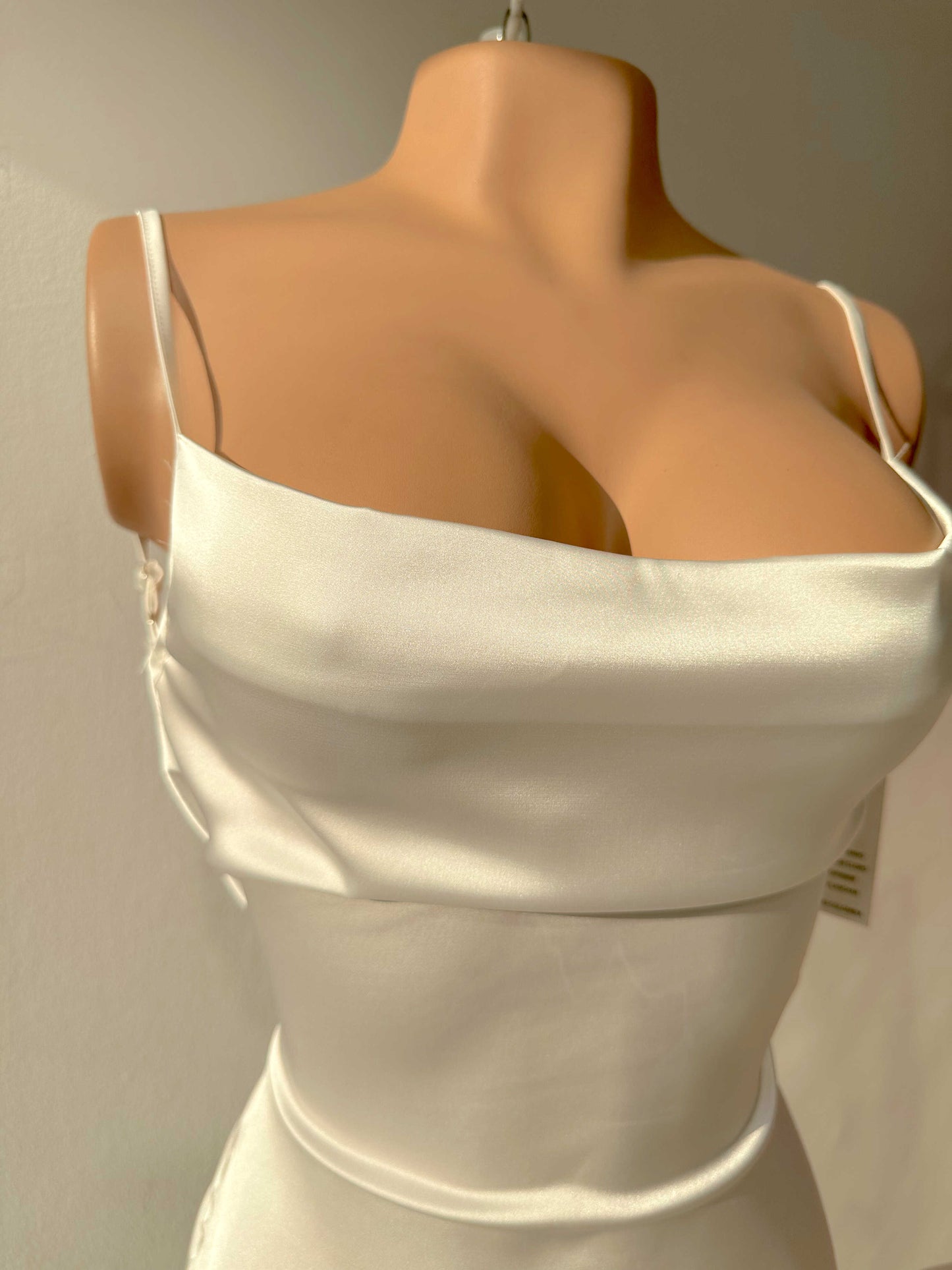 Vestido Satin Largo Tiras Abert