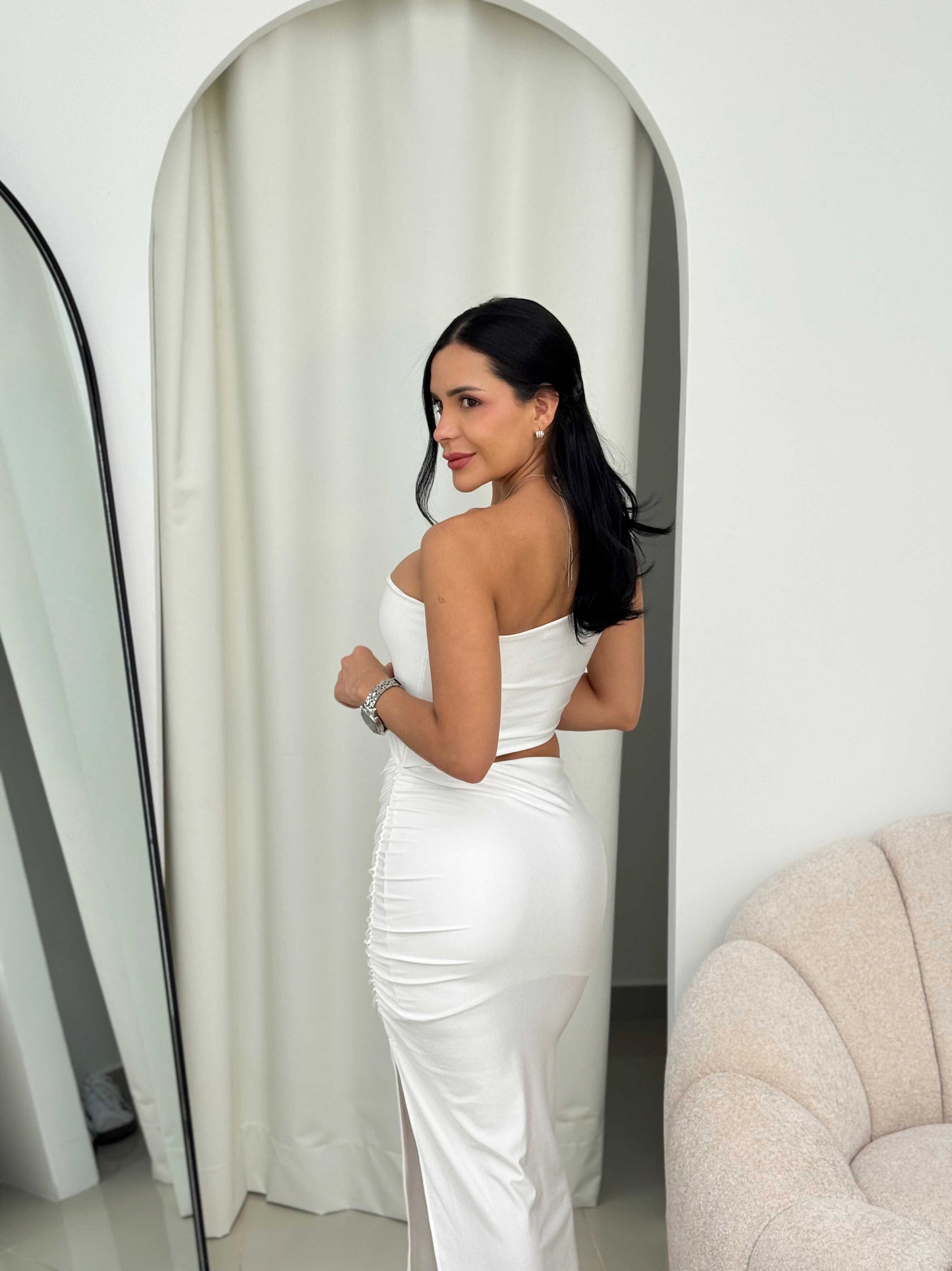 Vestido Abertura Una Tira