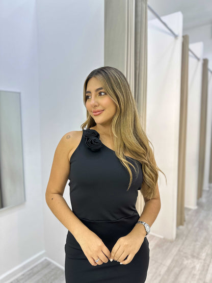 Vestido Un Hombro Rosa